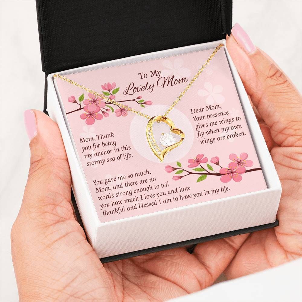 Thank For Being My Anchor Cherry Blossom Forever Love Necklace For Mom