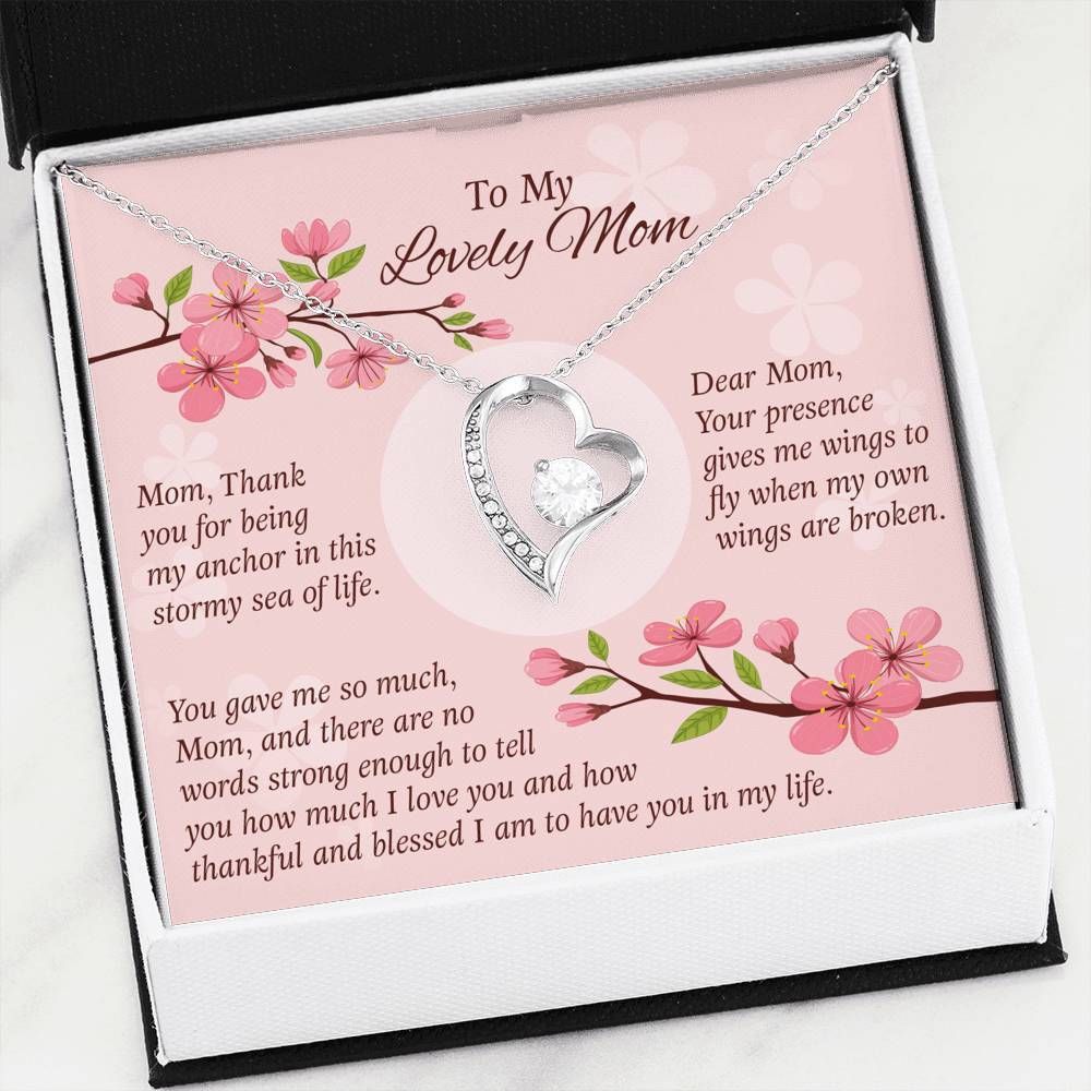 Thank For Being My Anchor Cherry Blossom Forever Love Necklace For Mom