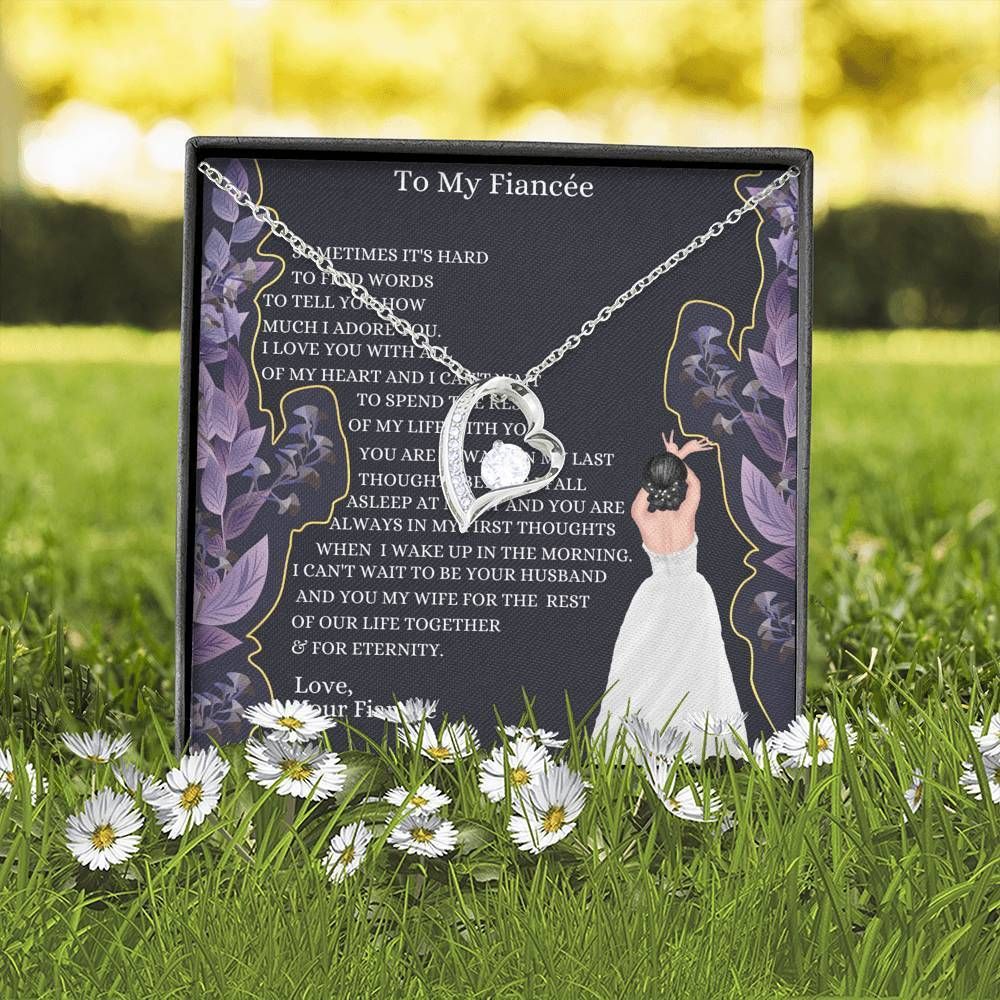 To My Fiancée Before Wedding Forever Love Necklace With Message Card