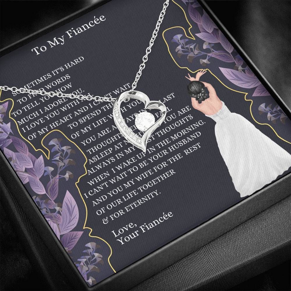 To My Fiancée Before Wedding Forever Love Necklace With Message Card