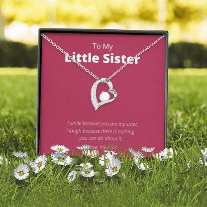 To My Little Sister I Smile Because You're My Sister Forever Love Necklace