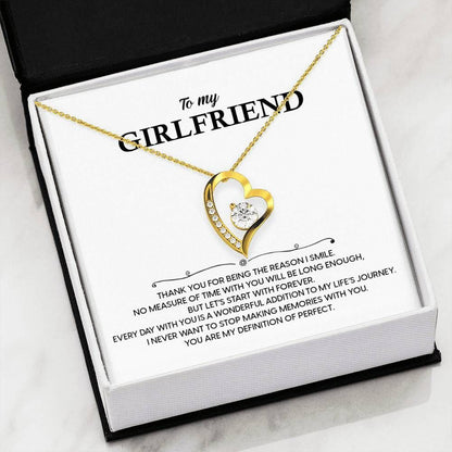 To My Girlfriend Thank You For Being The Reason I Smile Forever Love Necklace