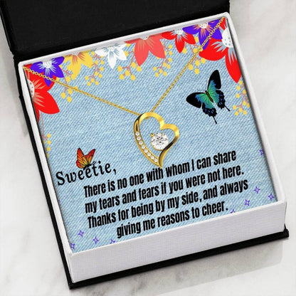 Thanks For Always Giving Me Reasons To Cheer Forever Love Necklace For Sister