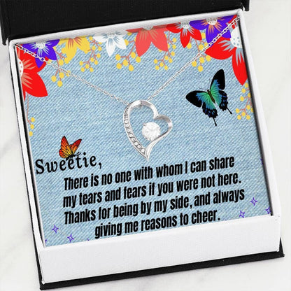 Thanks For Always Giving Me Reasons To Cheer Forever Love Necklace For Sister