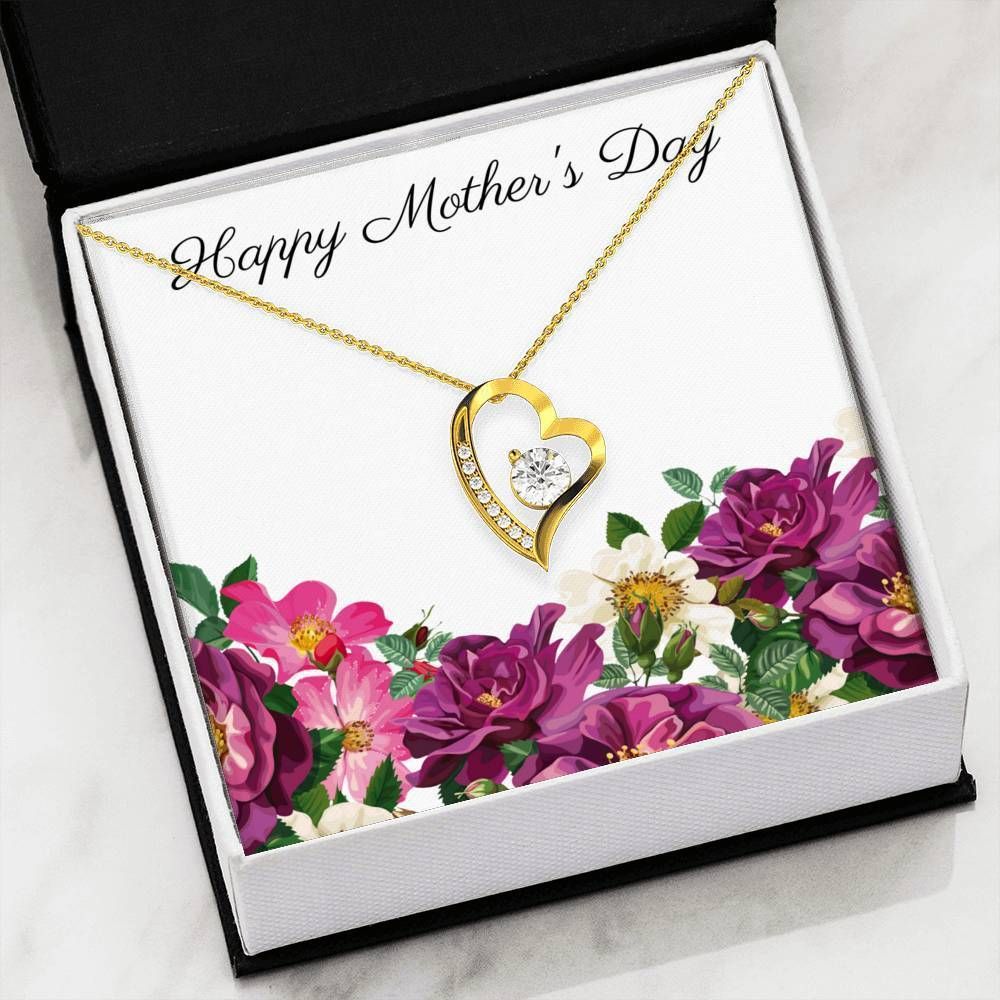 Happy Mother's Day Floral Design Forever Love Necklace