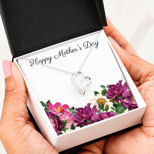 Happy Mother's Day Floral Design Forever Love Necklace