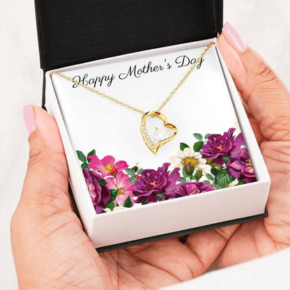 Happy Mother's Day Floral Design Forever Love Necklace