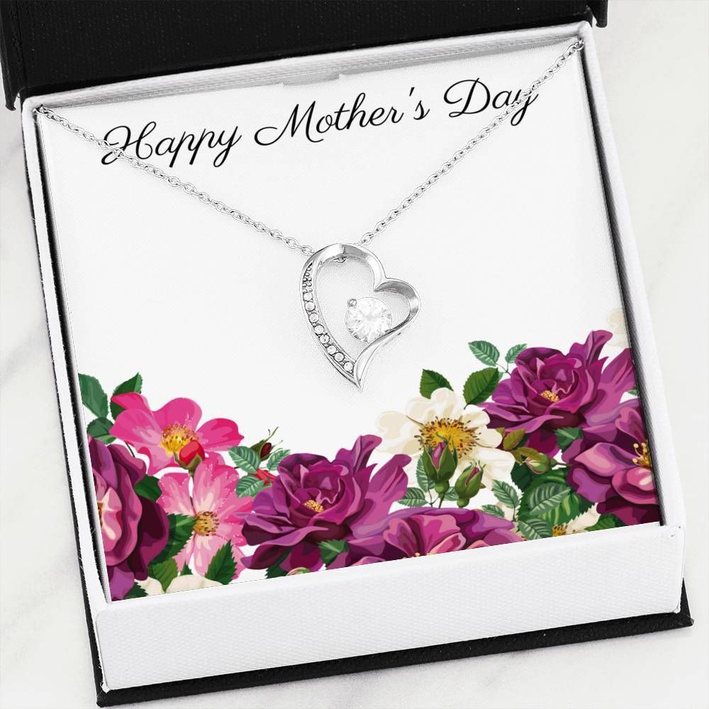 Happy Mother's Day Floral Design Forever Love Necklace