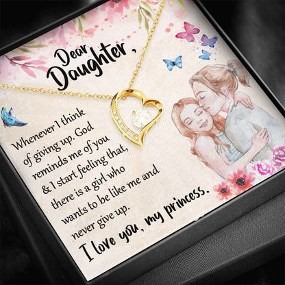 To Daughter Never Give Up I Love You My Princess Forever Love Necklace