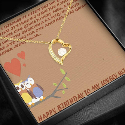 Happy Birthday To My Lovely Wife Cute Owl Forever Love Necklace