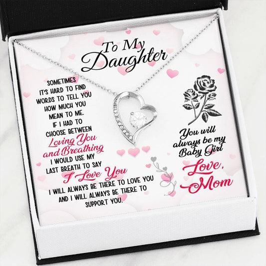 Loving You And Breathing Forever Love Necklace For Daughter