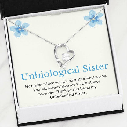 Thanks For Being My Unbiological Sister Forever Love Necklace For Soul Sister