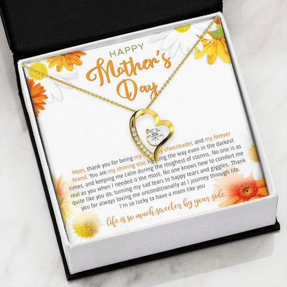 To My Mom Forever Love Necklace With Mother's Day Message Card