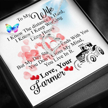 To My Wife With Love From Farmer Husband Forever Love Necklace