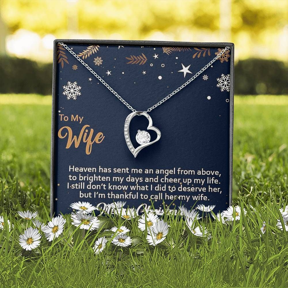 To My Wife Merry Christmas Forever Love Necklace