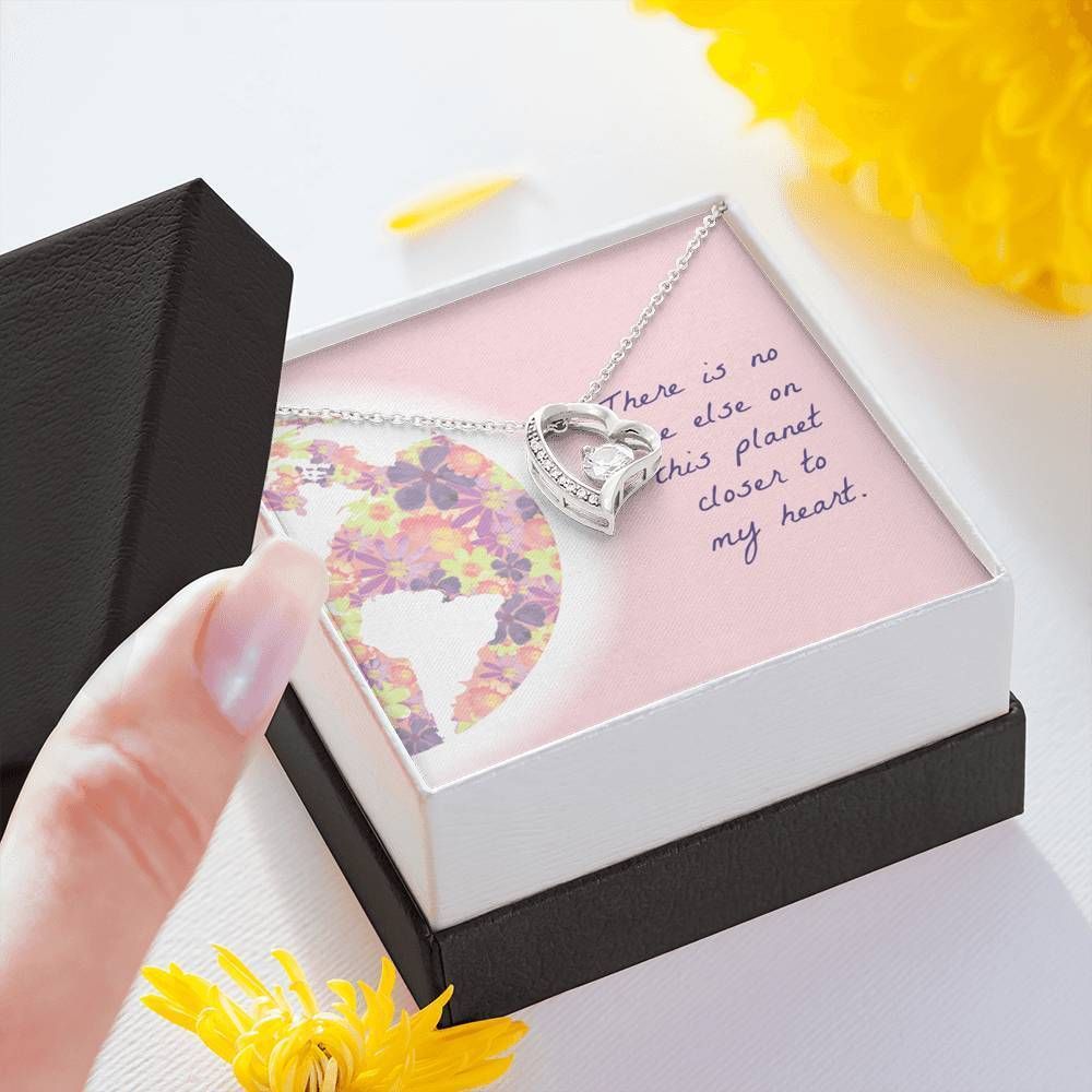 Pink This Planet Closer To My Heart Forever Love Necklace For Wife