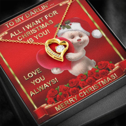 To My Girlfriend All I Want For Christmas Is You Forever Love Necklace