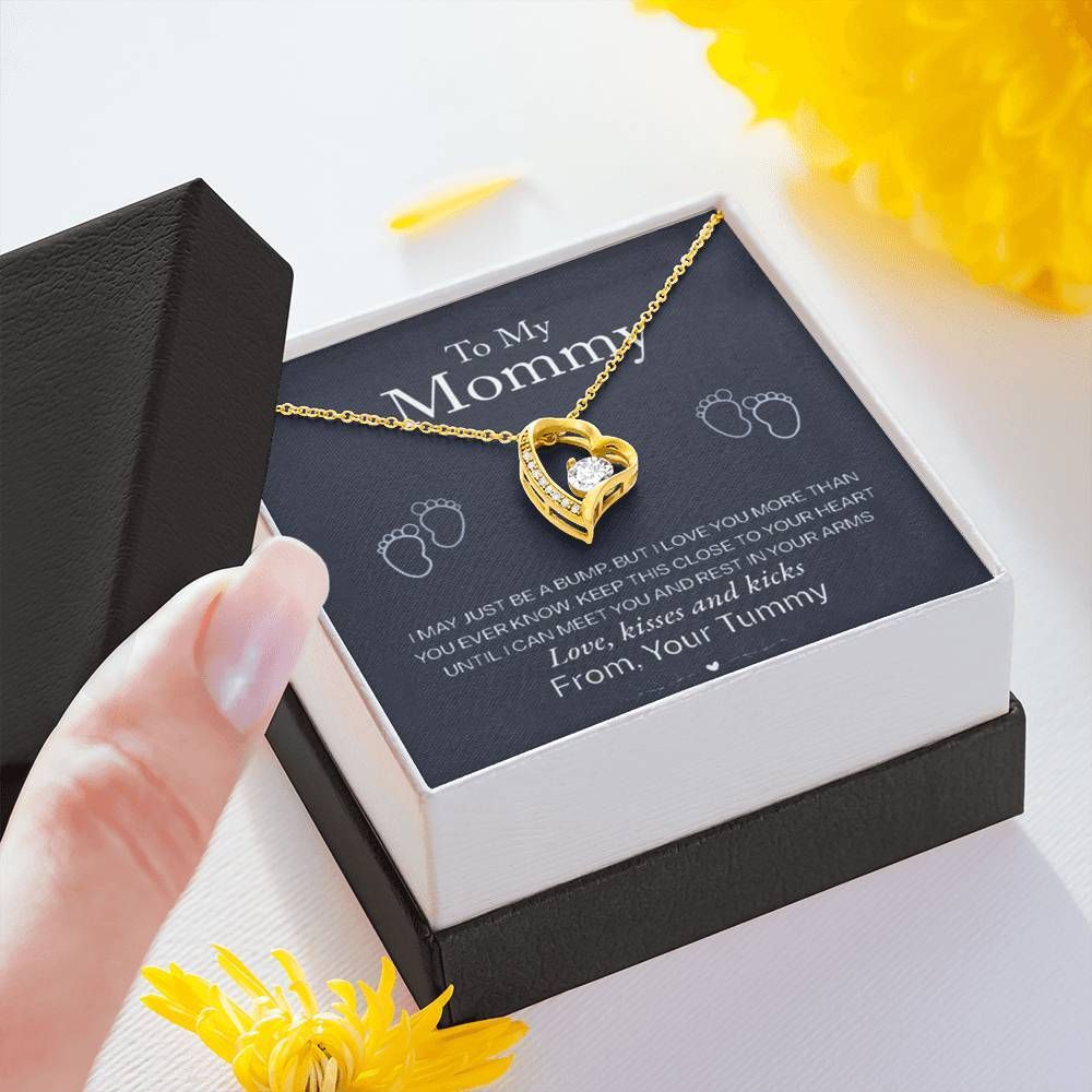 Gift For Mom From Your Tummy Love Kisses And Kicks Forever Love Necklace