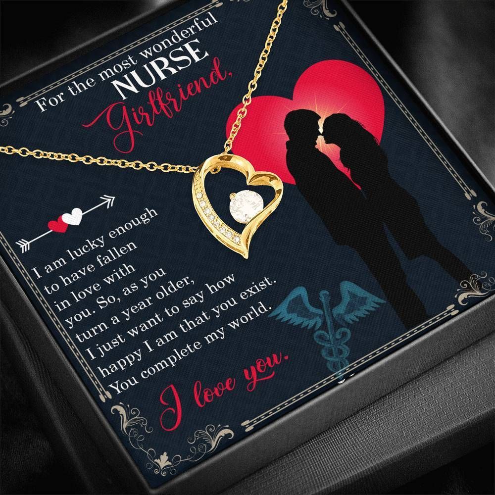 For The Most Wonderful Nurse Girlfriend You Complete My World Forever Love Necklace