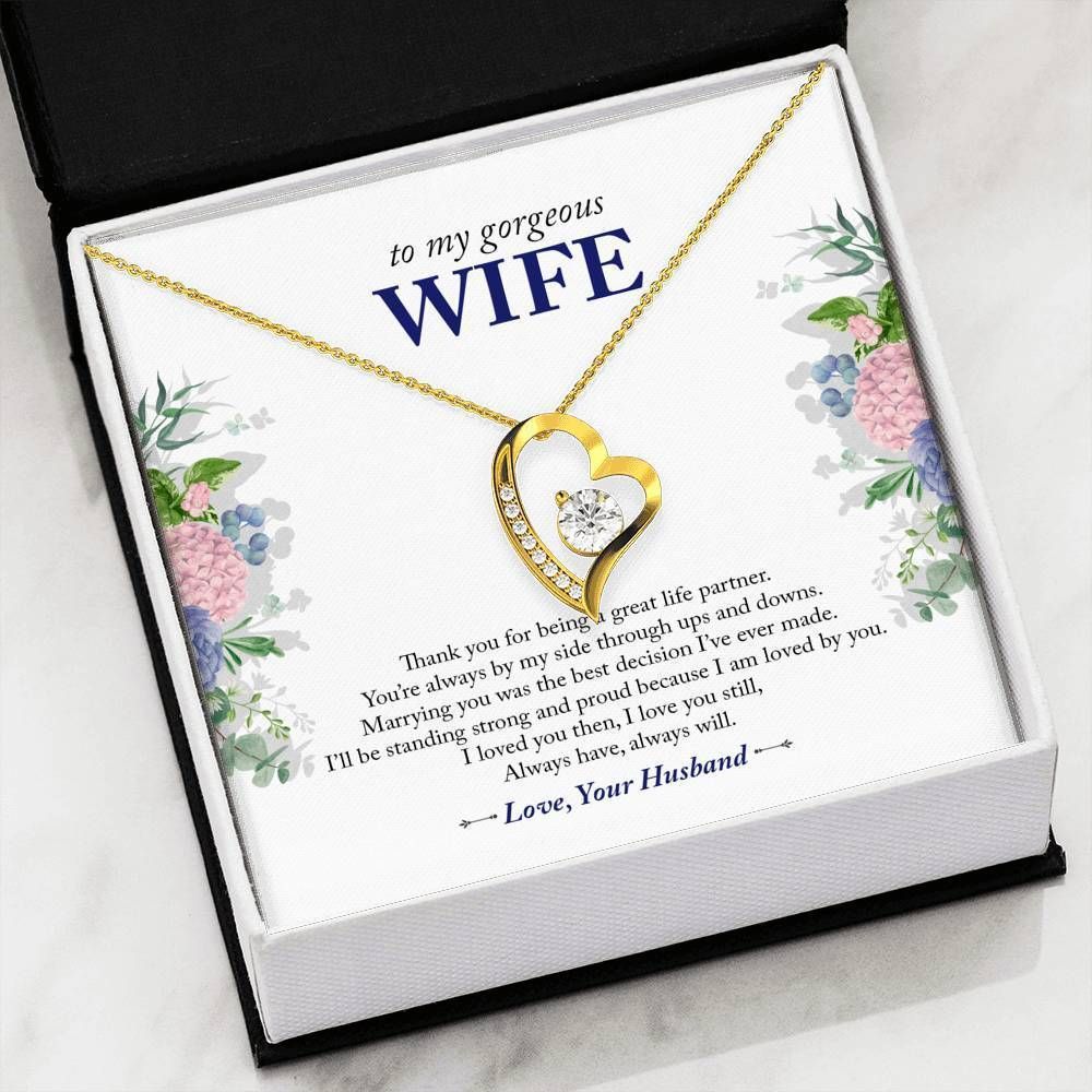 To My Wife Thank For Being My Life Partner Forever Love Necklace Gift For Her