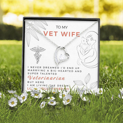 Marrying A Talented Person Vet Wife Forever Love Necklace With Message Card Gift For Wife