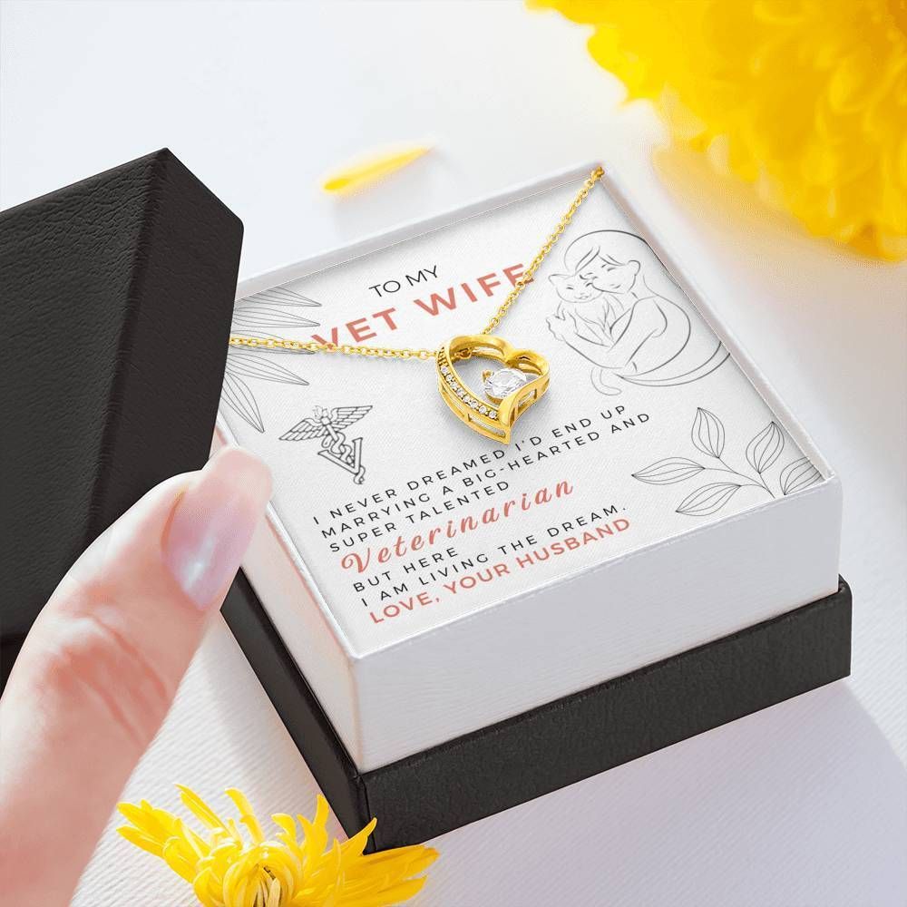 Marrying A Talented Person Vet Wife Forever Love Necklace With Message Card Gift For Wife