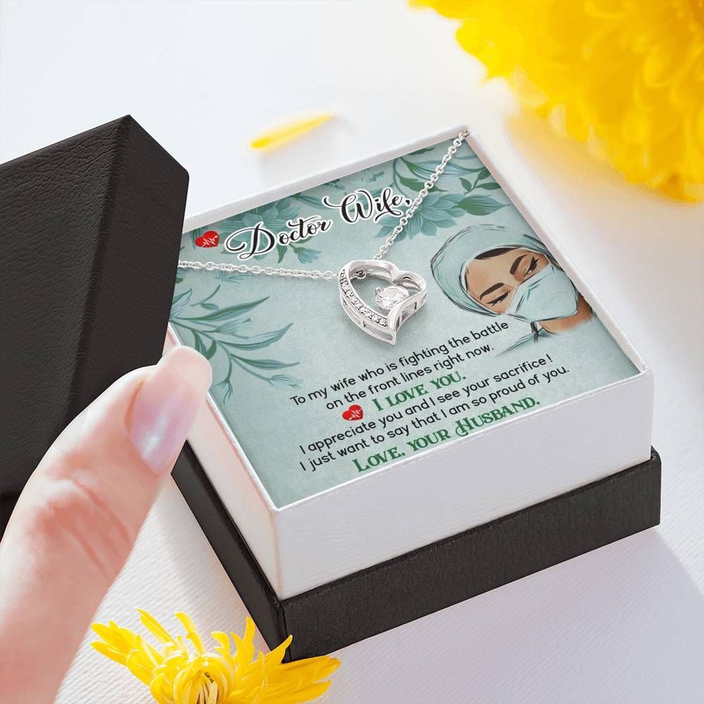 I Appreciate You Forever Love Necklace With Message Card Box Gift For Doctor Wife