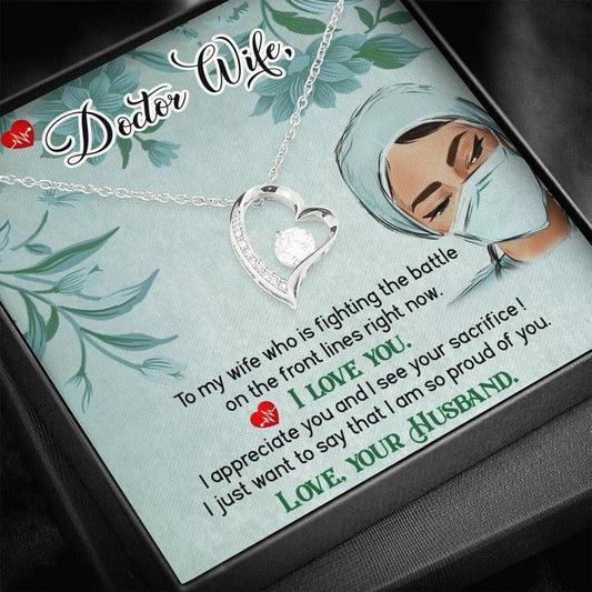 I Appreciate You Forever Love Necklace With Message Card Box Gift For Doctor Wife