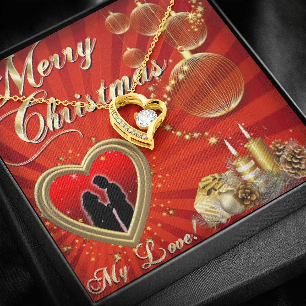 Merry Christmas Candle Forever Love Necklace Gift For Darling