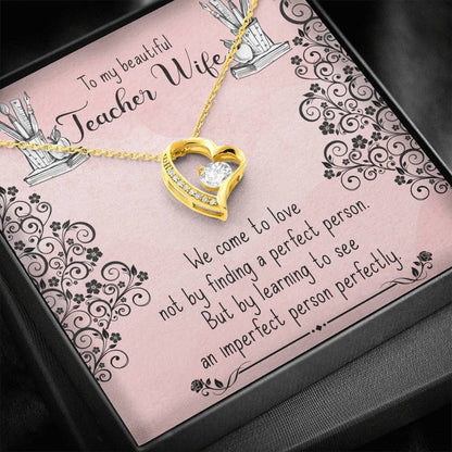 See An Imperfect Person Perfectly Forever Love Necklace Gift For Teacher Wife