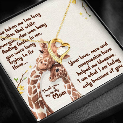 Your Love And Care Giraffe Forever Love Necklace Gifts For Mom