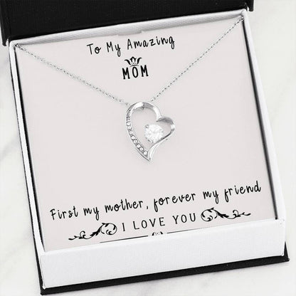 First My Mother 14K White Gold Forever Love Necklace Gift For Women