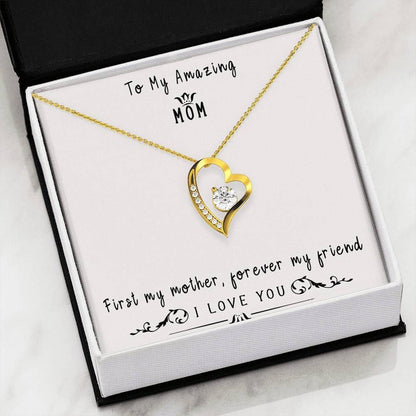 First My Mother 14K White Gold Forever Love Necklace Gift For Women