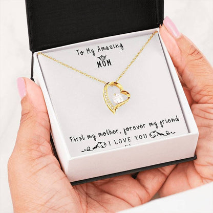 First My Mother 14K White Gold Forever Love Necklace Gift For Women