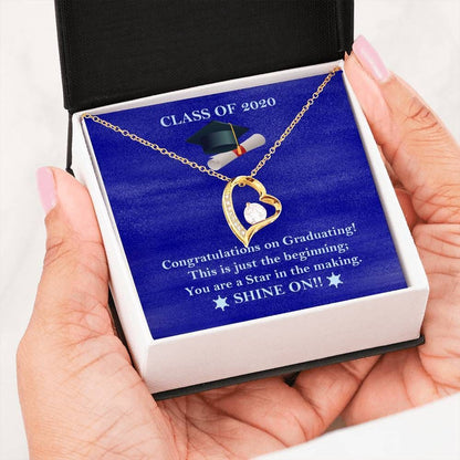 A Star In The Making 14K White Gold Forever Love Necklace Gift For Daughter