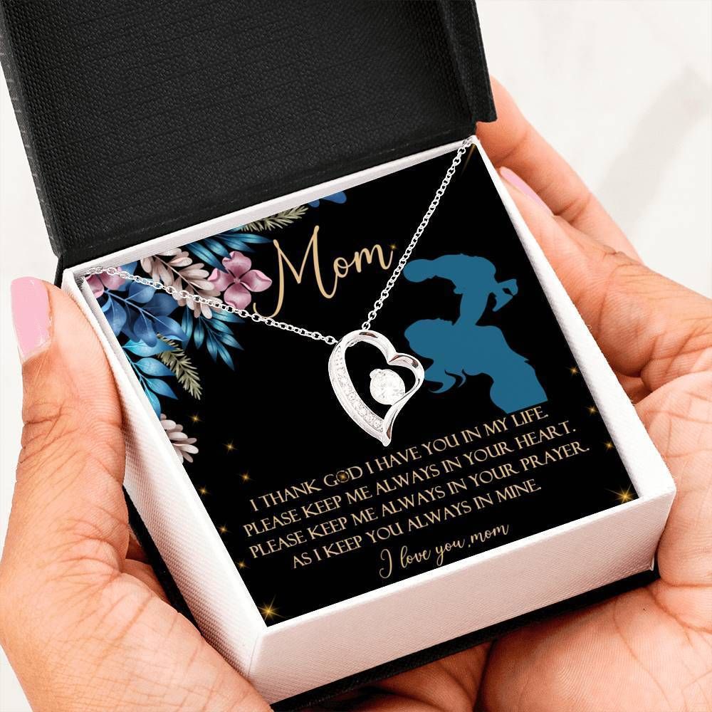 I Keep You Always In Mine 14K White Gold Forever Love Necklace Gift For Mom