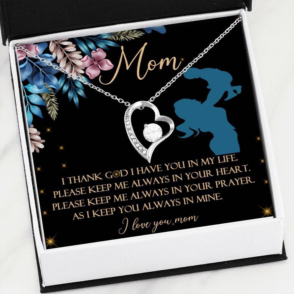 I Keep You Always In Mine 14K White Gold Forever Love Necklace Gift For Mom