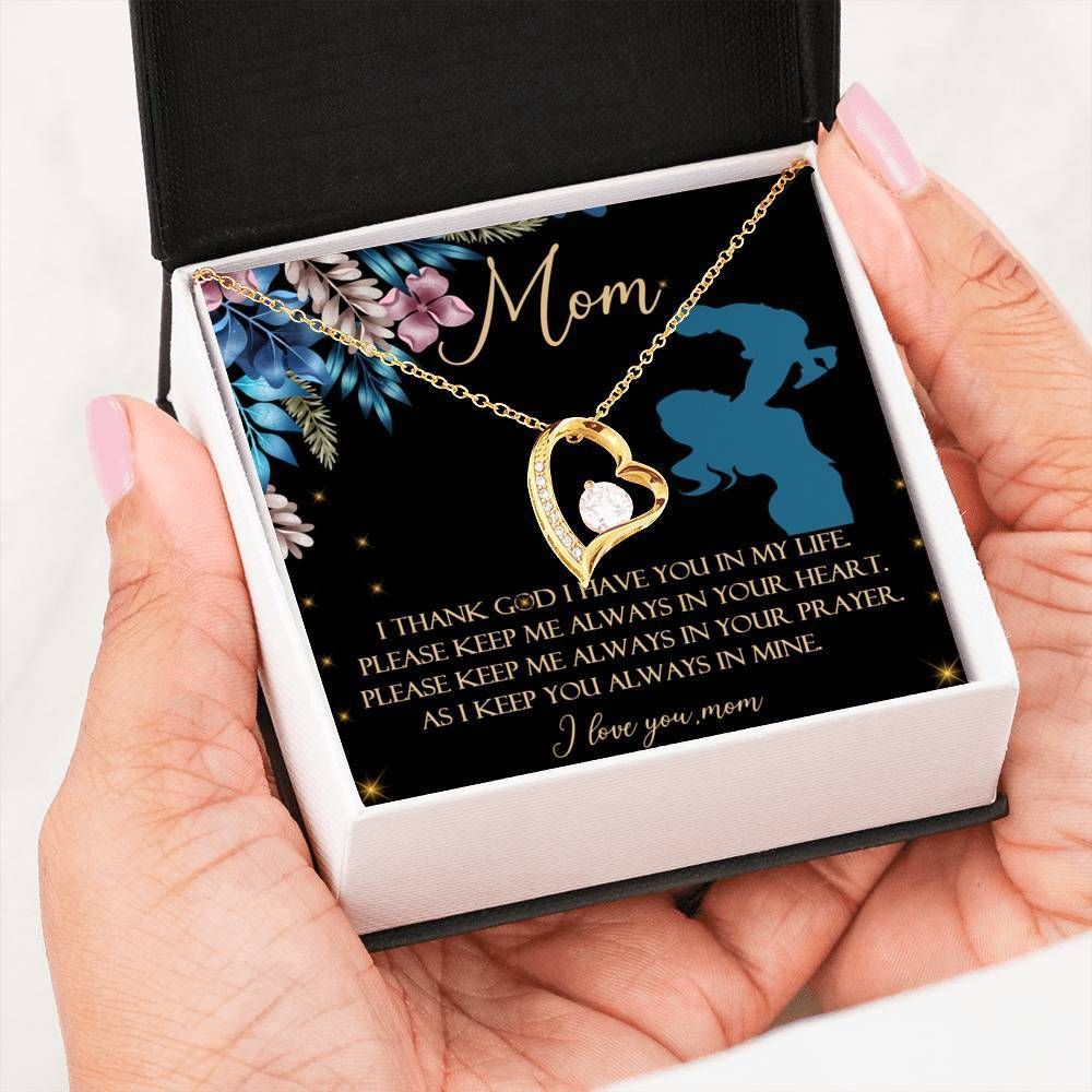 I Keep You Always In Mine 14K White Gold Forever Love Necklace Gift For Mom