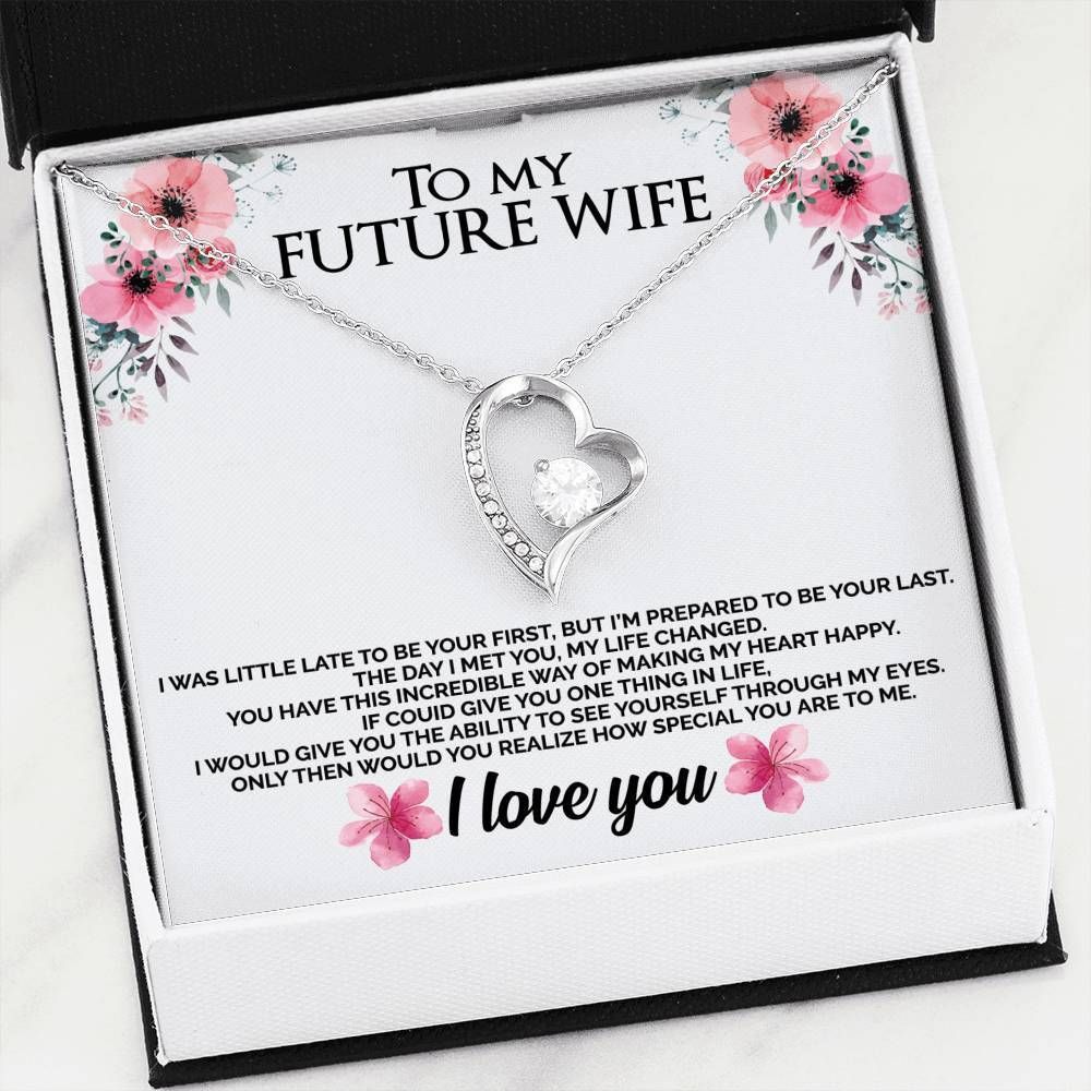 How Important You Are 14K White Gold Forever Love Necklace Gift For Wife Future Wife