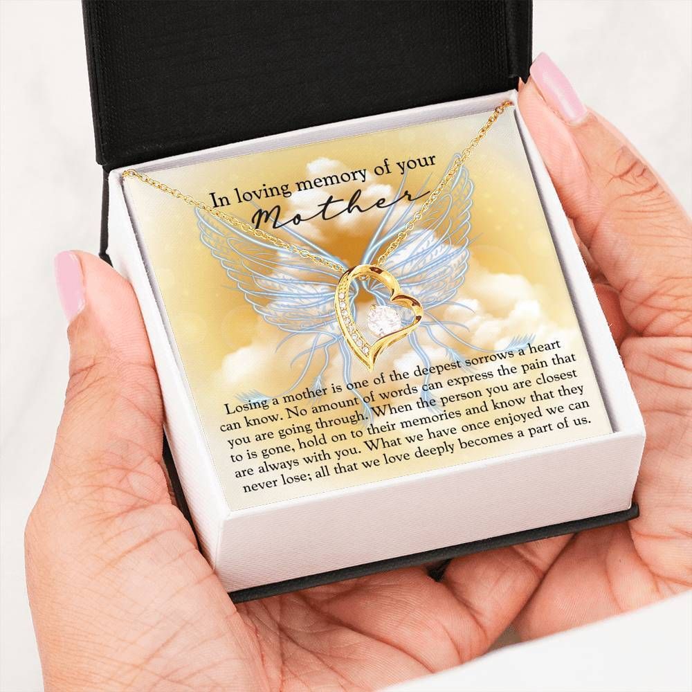 Losing A Mother 14K White Gold Forever Love Necklace Gift For Women