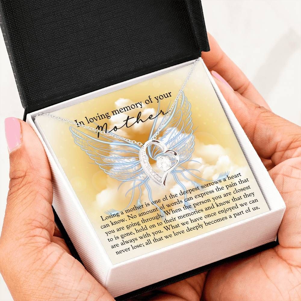 Losing A Mother 14K White Gold Forever Love Necklace Gift For Women