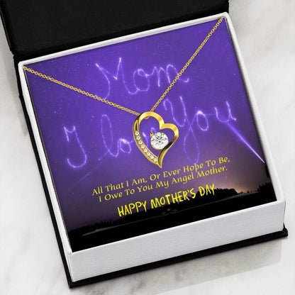 All That I Am Or Hope To Be 14K White Gold Forever Love Necklace Gift For Women