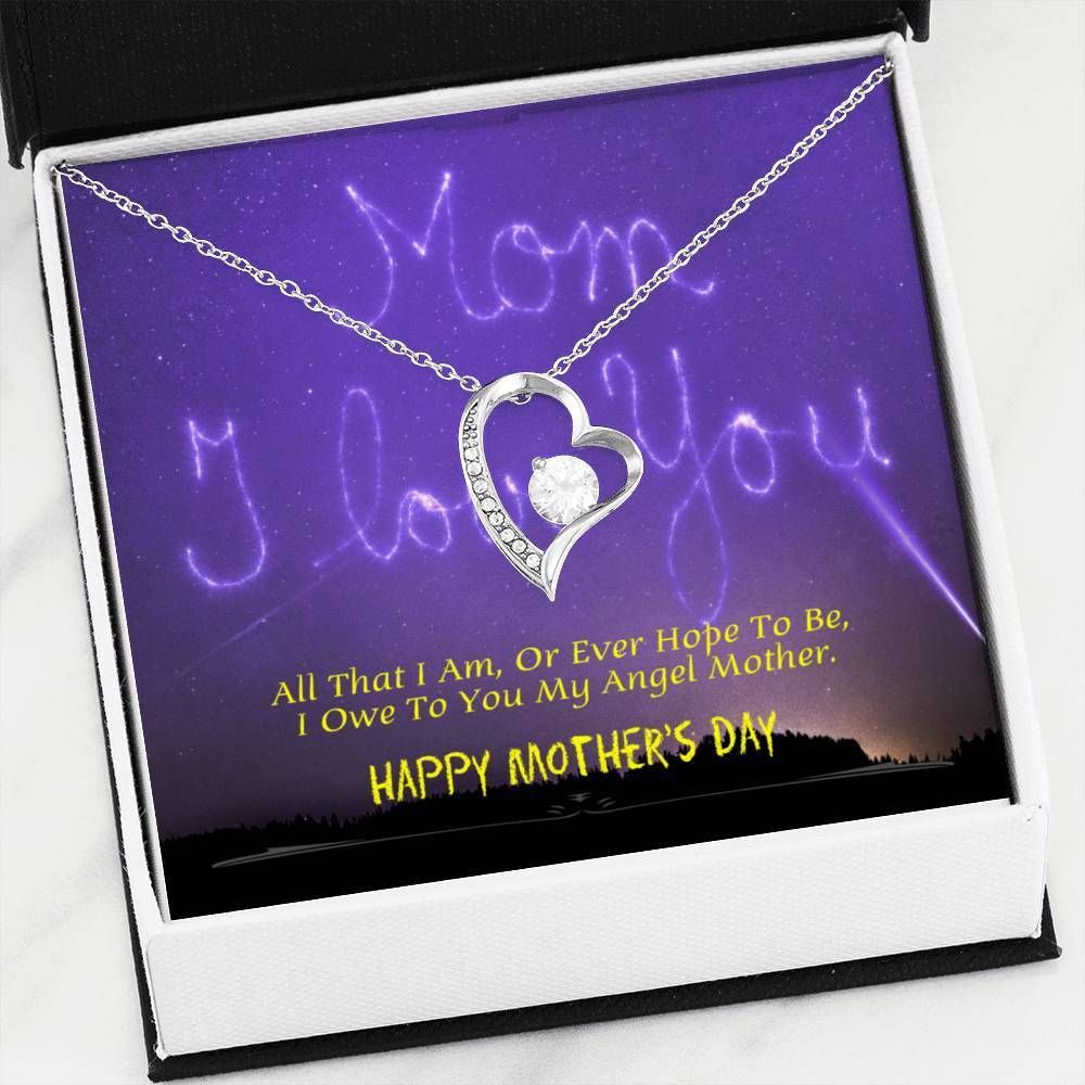 All That I Am Or Hope To Be 14K White Gold Forever Love Necklace Gift For Women