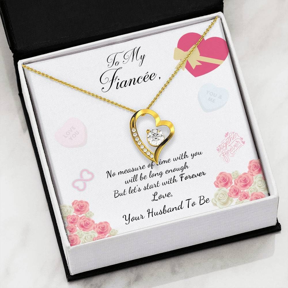 No Measure Of Time 14K White Gold Forever Love Necklace Gift For Hers