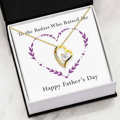 Father's Day 14K White Gold Forever Love Necklace Gift For Badass