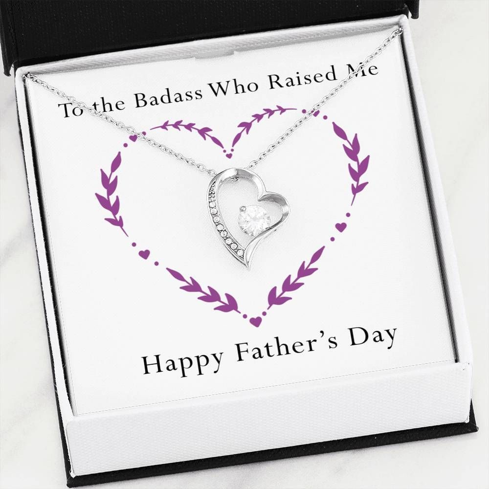 Father's Day 14K White Gold Forever Love Necklace Gift For Badass