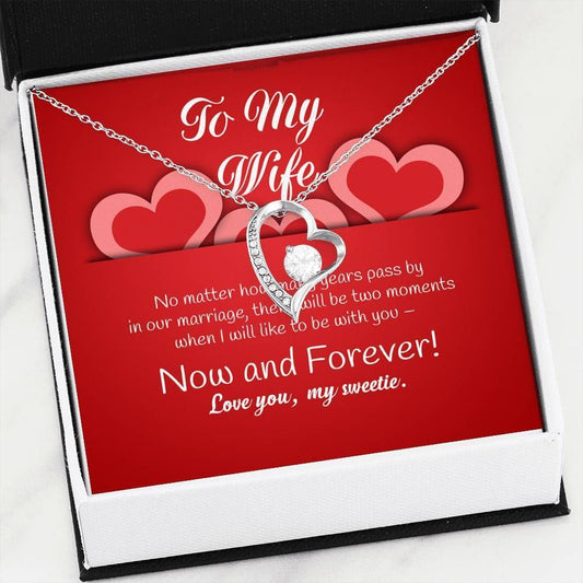 Like To Be With You 14K White Gold Forever Love Necklace Gift For Wife