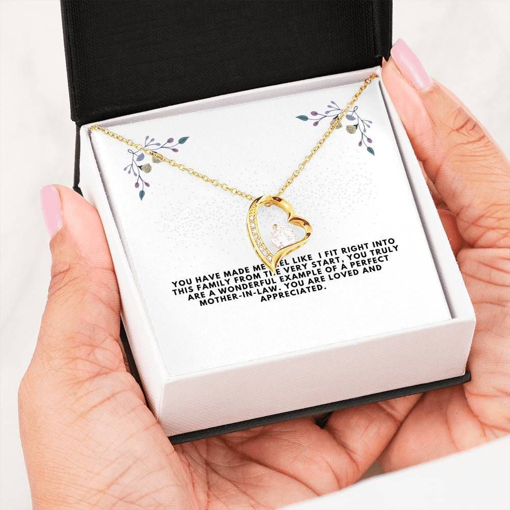 You Truly Are A Wonderful Mother In Law Gift For Mother In Law 14K White Gold Forever Love Necklace