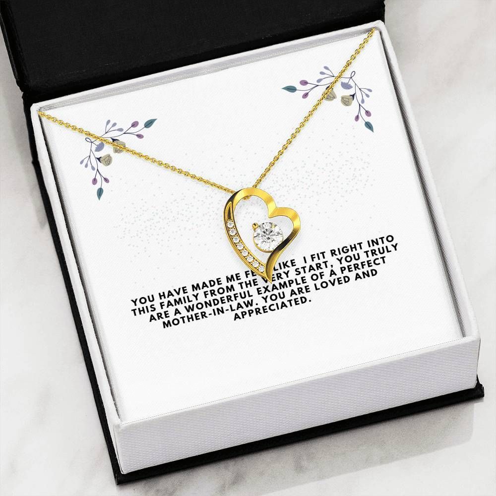 You Truly Are A Wonderful Mother In Law Gift For Mother In Law 14K White Gold Forever Love Necklace