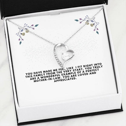 You Truly Are A Wonderful Mother In Law Gift For Mother In Law 14K White Gold Forever Love Necklace